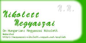 nikolett megyaszai business card